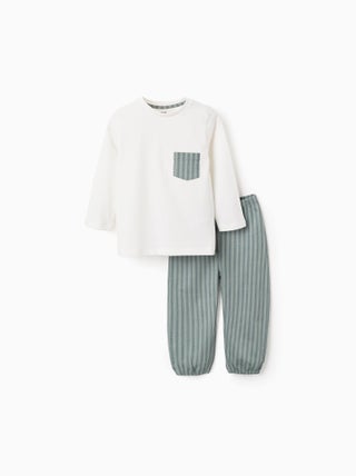 Pyjama en Jersey de Coton à Rayures