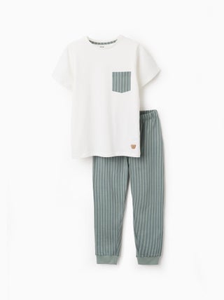 Pyjama en Jersey de Coton à Rayures