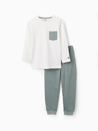 Pyjama en Jersey de Coton à Rayures