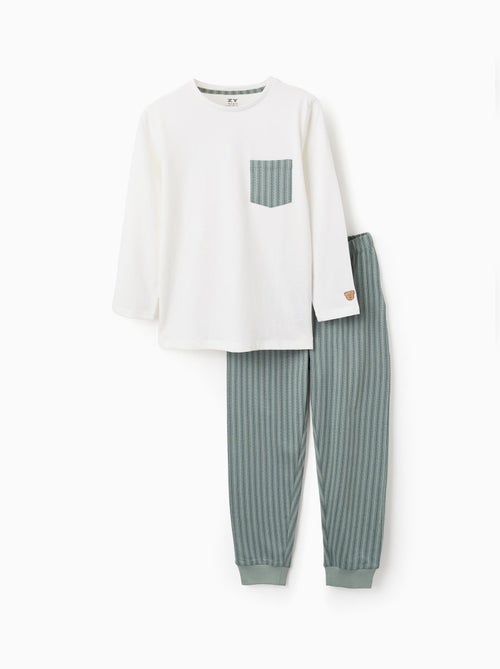 Pyjama en Jersey de Coton à Rayures - Kiabi