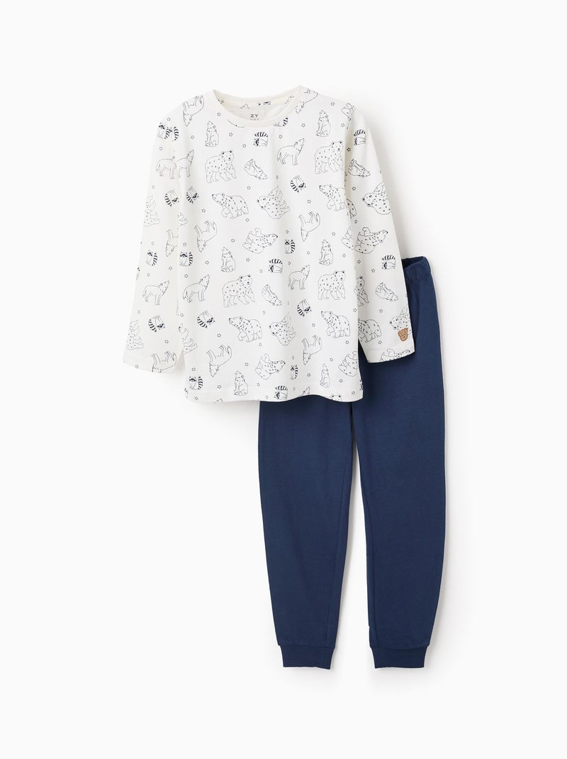 Pyjama en Jersey de Coton Blanc - Kiabi