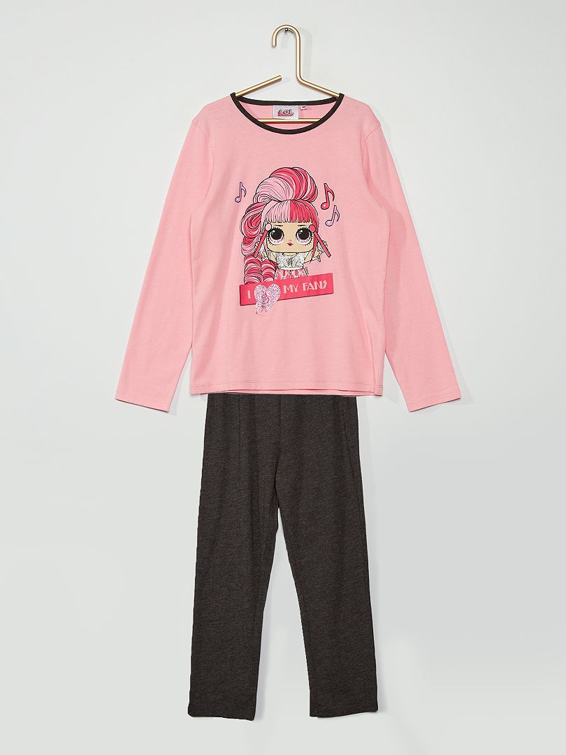 Pyjama en jersey 'L.O.L Suprise !' rose/gris - Kiabi