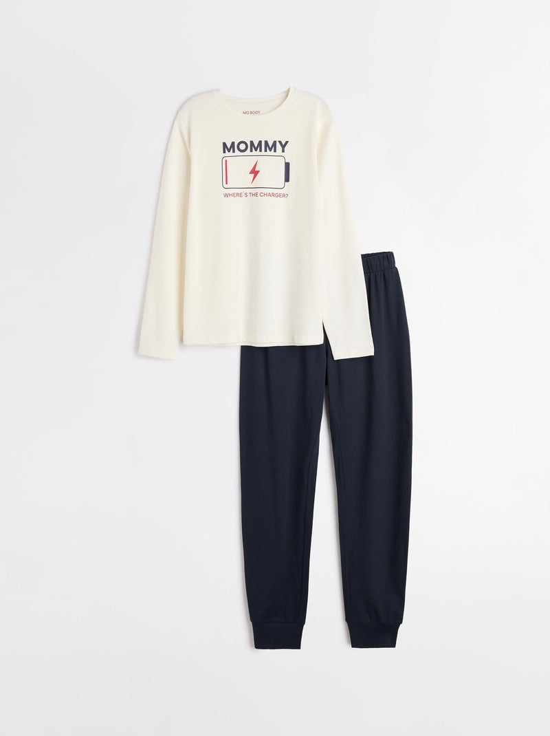Pyjama en jersey MO Fashion Blanc - Kiabi