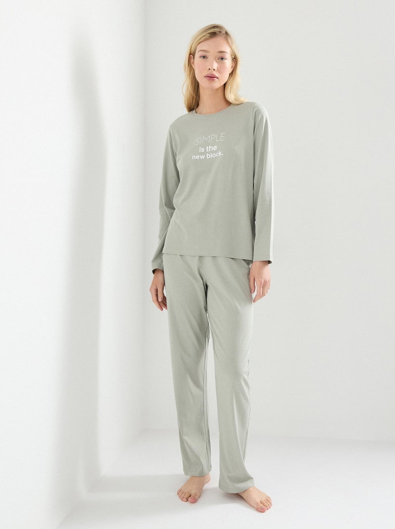 Pyjama en jersey MO Fashion Gris - Kiabi