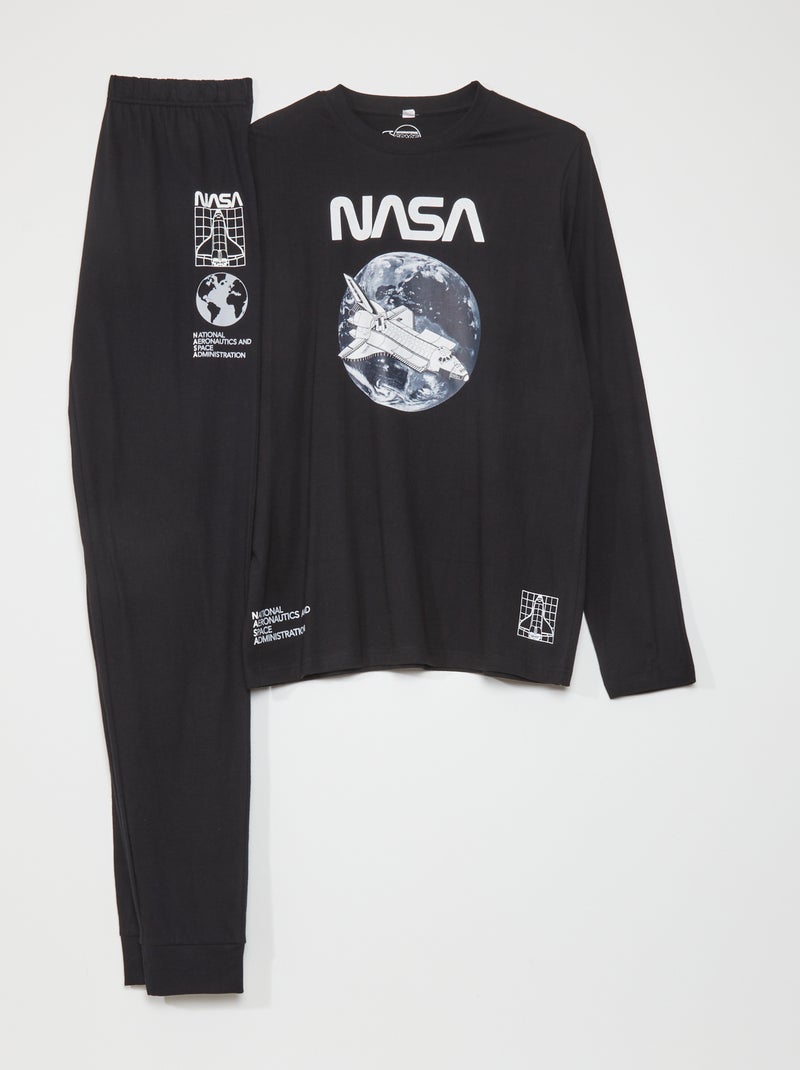 Pyjama en jersey 'NASA' noir - Kiabi