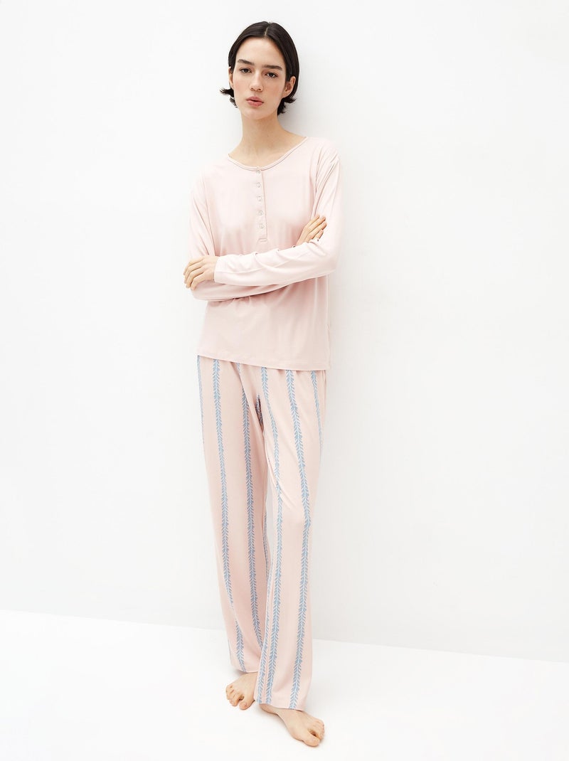 Pyjama en jersey Rose - Kiabi