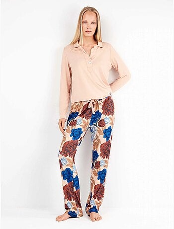 Pyjama en maille à motif floral