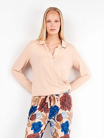 Pyjama en maille à motif floral