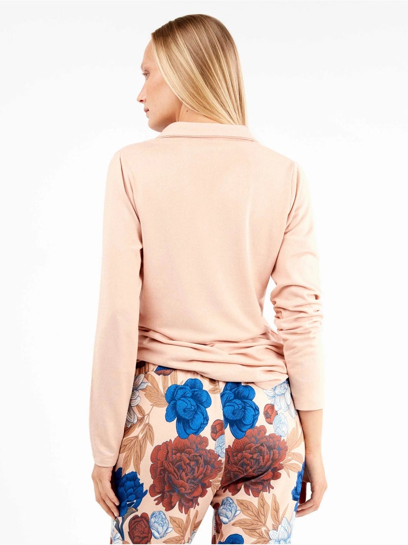Pyjama en maille à motif floral Rose - Kiabi