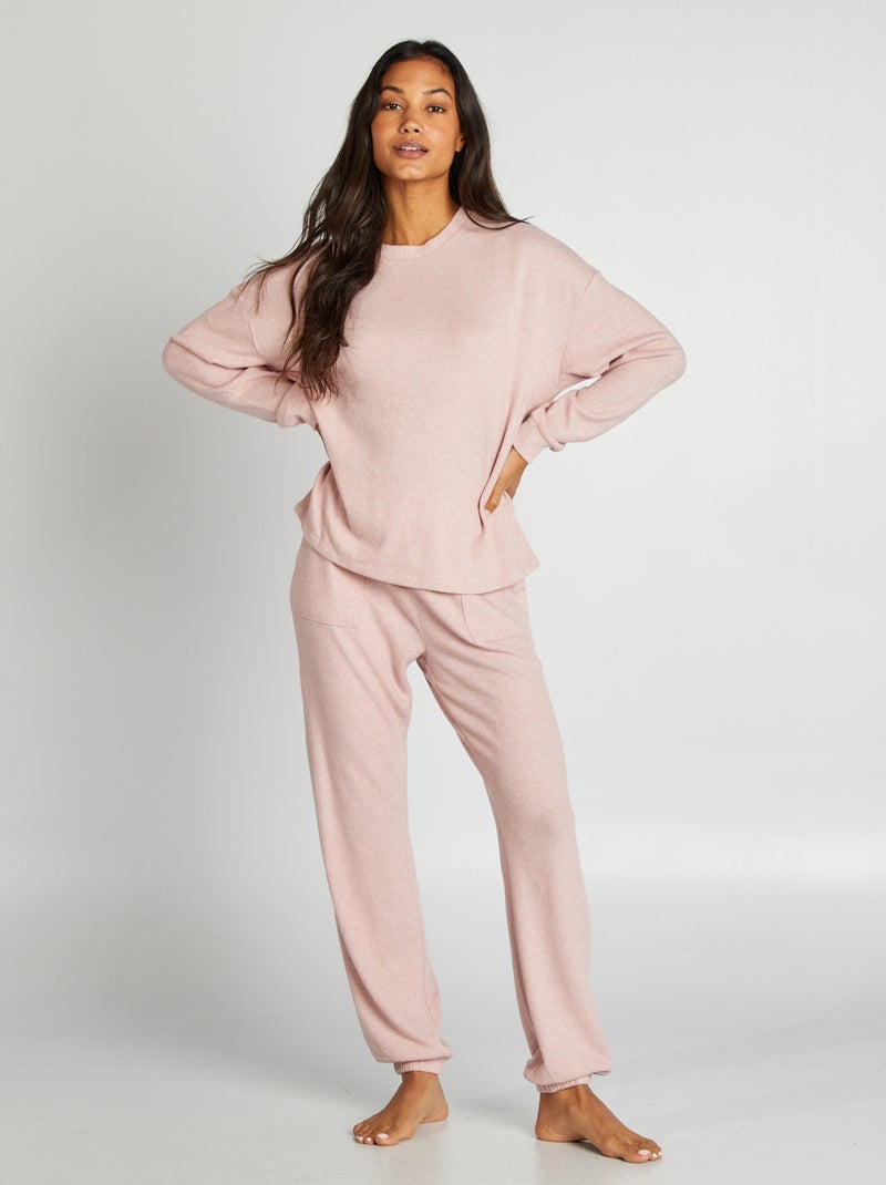 Pyjama en maille doudou - 2 pièces Rose - Kiabi