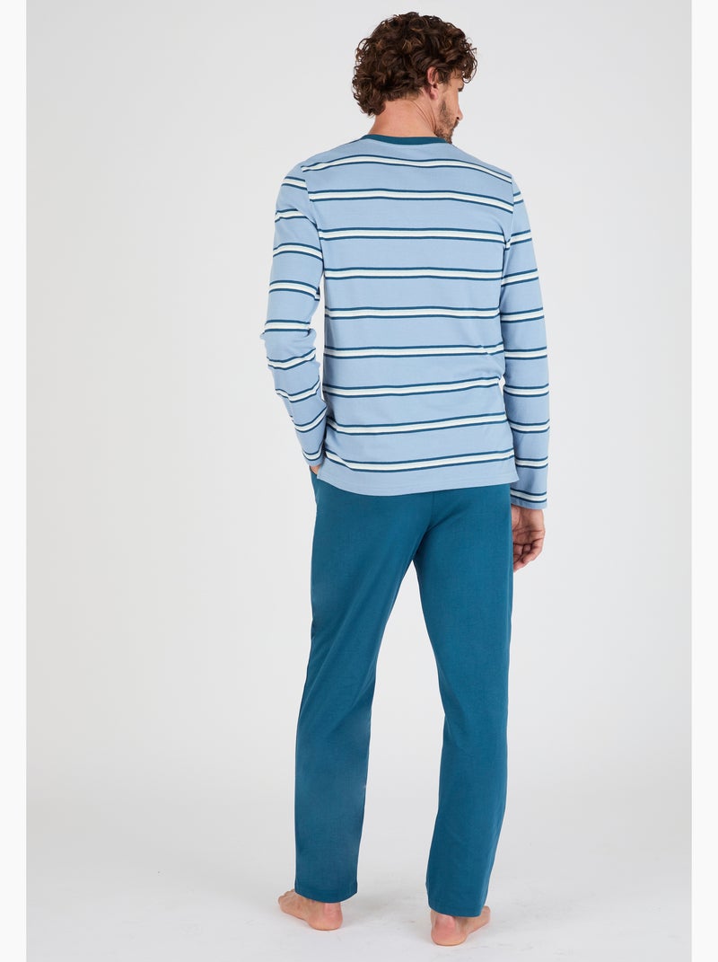 Pyjama en maille jersey - Damart Bleu - Kiabi