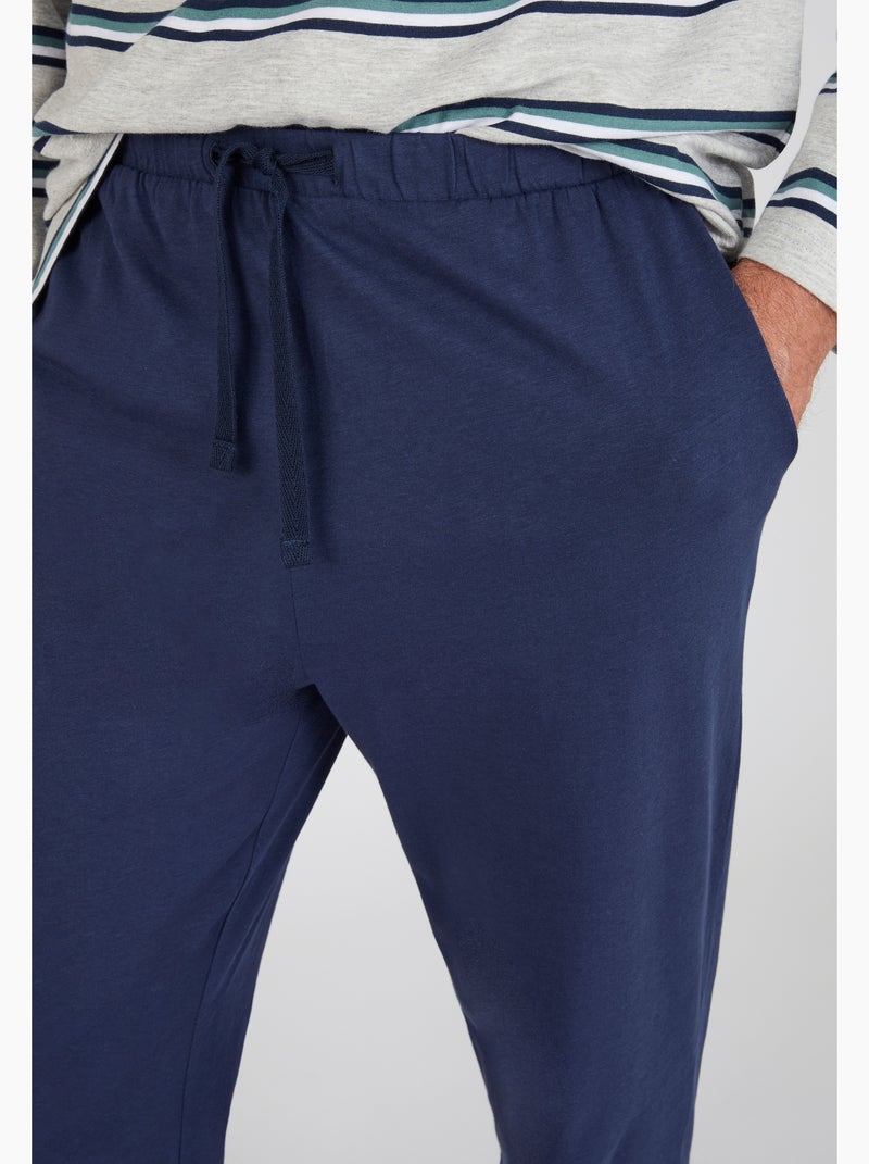 Pyjama en maille jersey - Damart Gris chiné - Kiabi