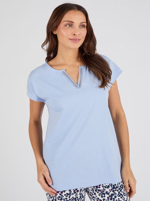 Pyjama en maille jersey pur coton - Damart - Kiabi