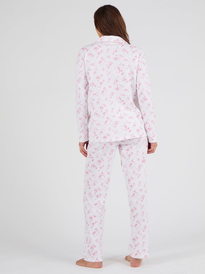 Pyjama en maille jersey pur coton - Damart Rose - Kiabi