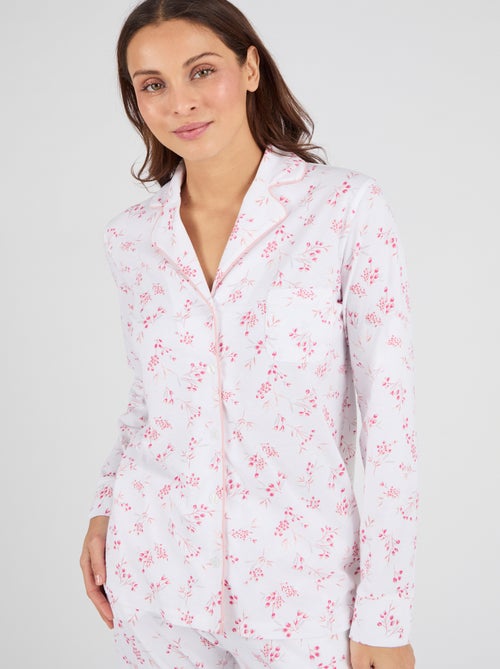 Pyjama en maille jersey pur coton - Damart - Kiabi