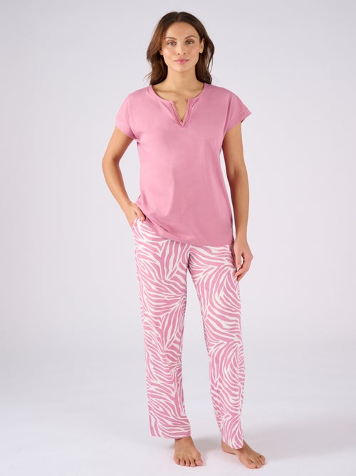 Pyjama en maille jersey pur coton - Damart - Kiabi