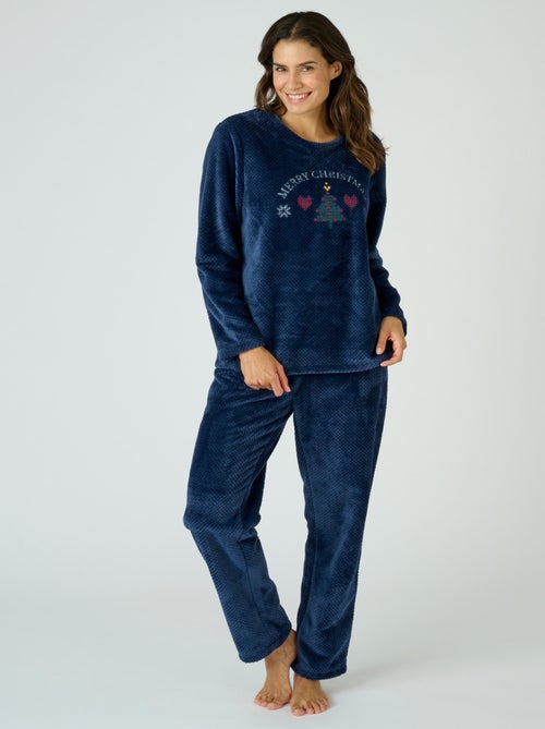 Pyjama en maille peluche reliefée Thermolactyl - Damart - Kiabi