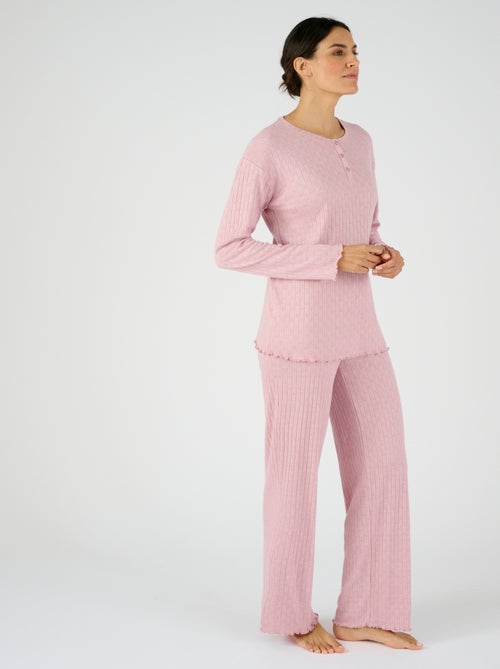 Pyjama en maille pointelle - Damart - Kiabi
