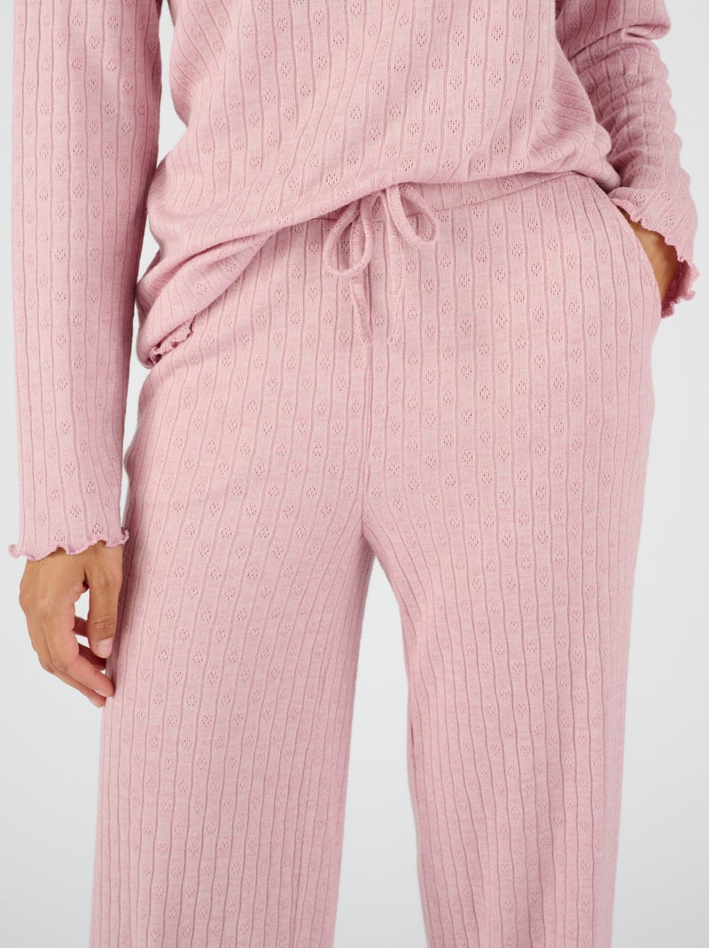 Pyjama en maille pointelle - Damart Mauve - Kiabi