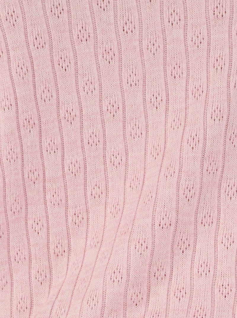 Pyjama en maille pointelle - Damart Mauve - Kiabi