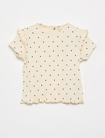 Pyjama en maille pointelle t-shirt + short - 2 pièces