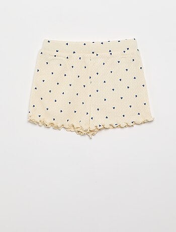 Pyjama en maille pointelle t-shirt + short - 2 pièces