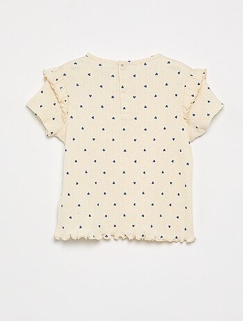 Pyjama en maille pointelle t-shirt + short - 2 pièces
