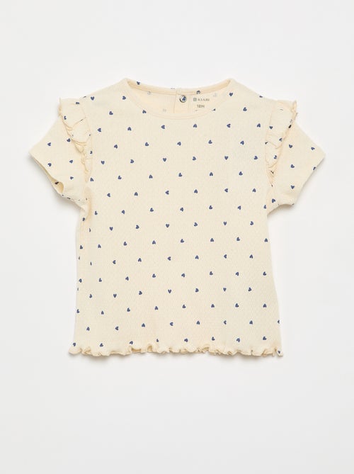 Pyjama en maille pointelle t-shirt + short - 2 pièces - Kiabi