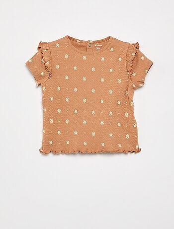 Pyjama en maille pointelle t-shirt + short - 2 pièces