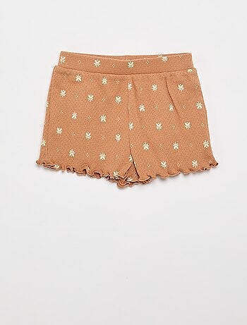 Pyjama en maille pointelle t-shirt + short - 2 pièces