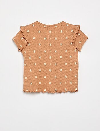 Pyjama en maille pointelle t-shirt + short - 2 pièces