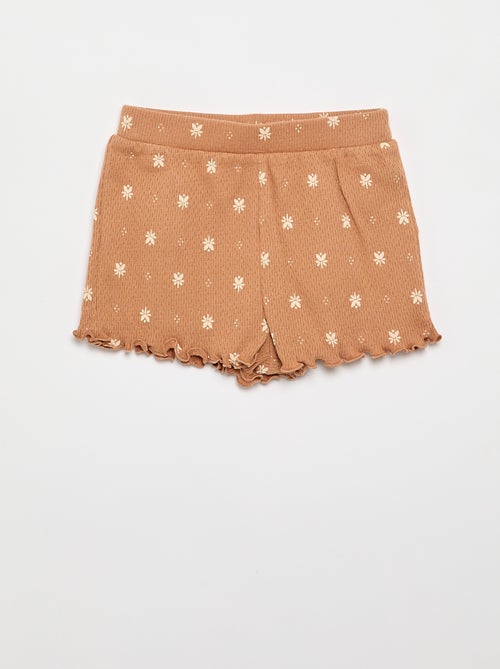 Pyjama en maille pointelle t-shirt + short - 2 pièces - Kiabi
