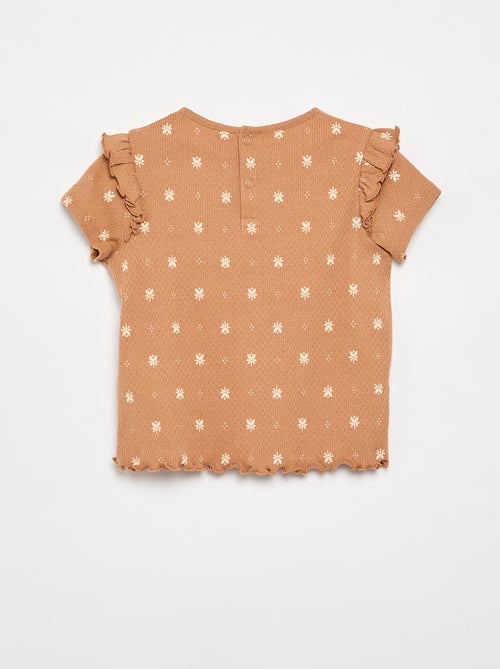 Pyjama en maille pointelle t-shirt + short - 2 pièces - Kiabi