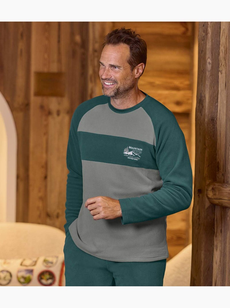 Pyjama en micropolaire  - atlas for men Vert - Kiabi
