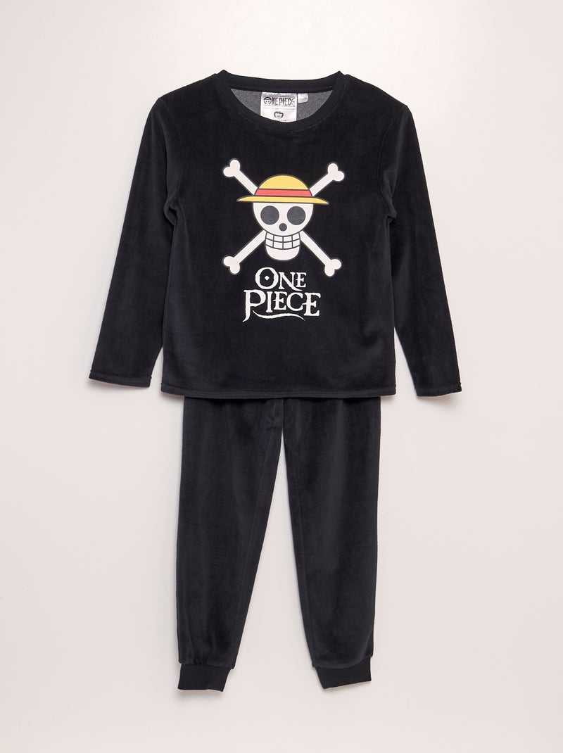 Pyjama en micropolaire 'One Piece' - 2 pièces Gris - Kiabi