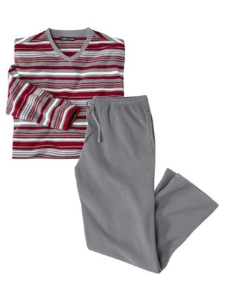 Pyjama en Micropolaire Rayé  - ATLAS FOR MEN
