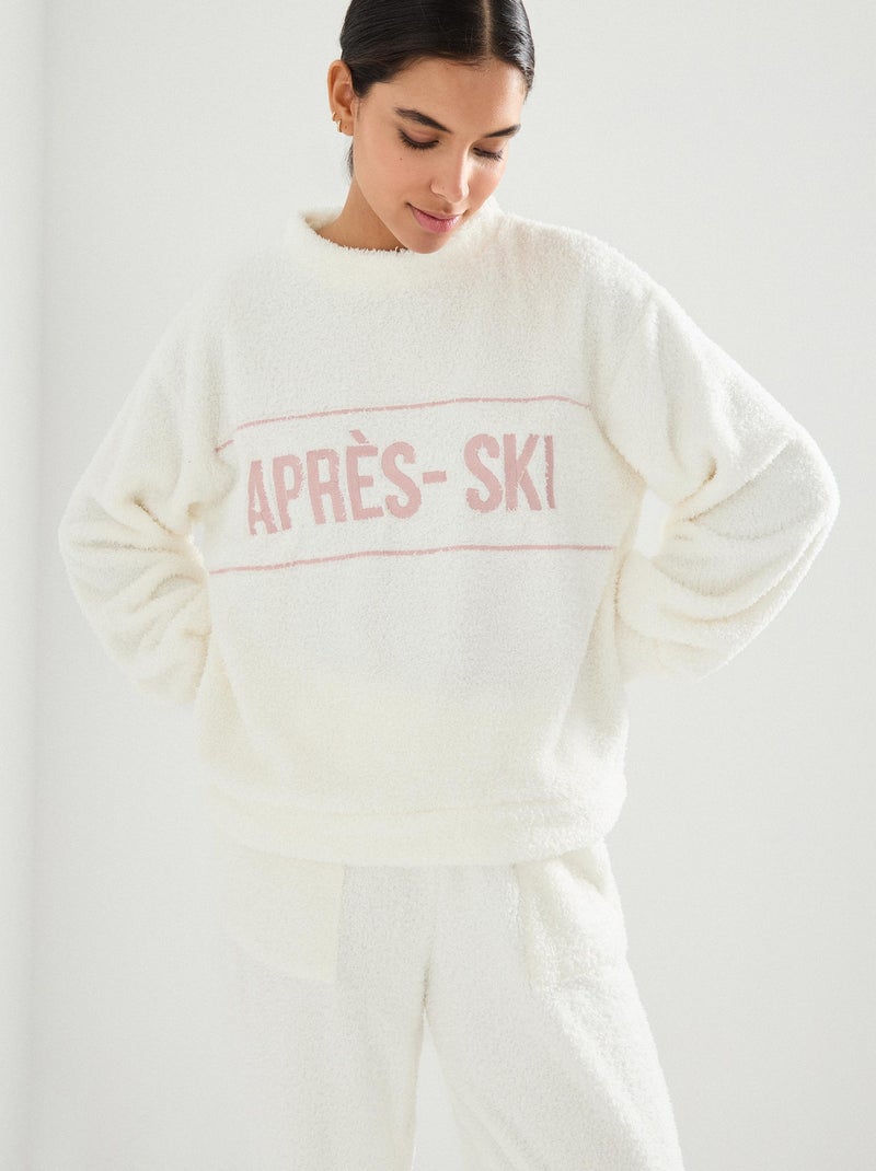 Pyjama en molleton polaire, MO Fashion Blanc - Kiabi