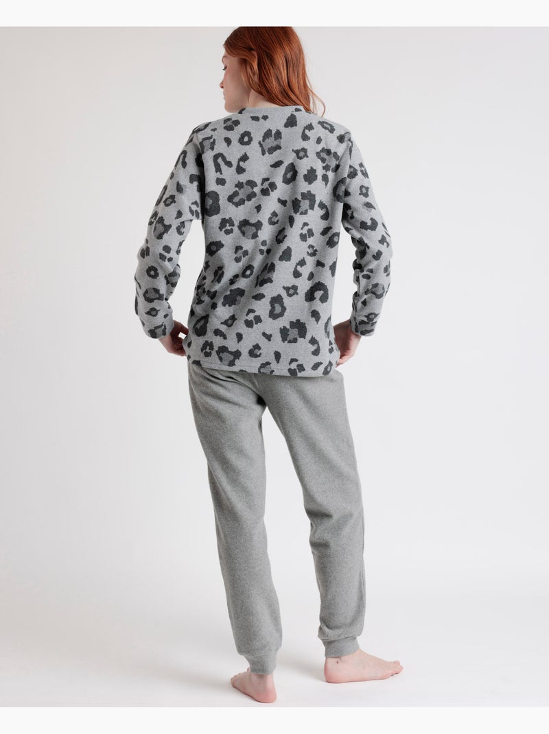 Pyjama en peau à manches longues pour femme ADMAS Gris - Kiabi