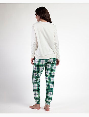 Pyjama en peluche à manches longues Disney pour femme, motif souris skieuse