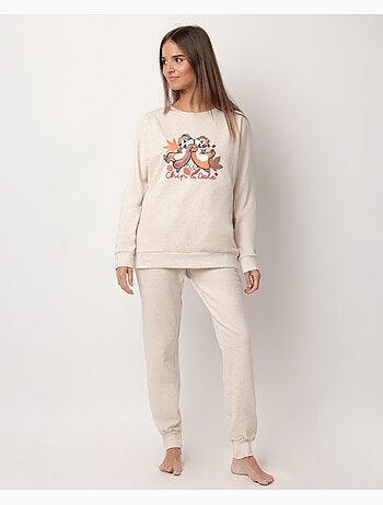 Pyjama en peluche à manches longues pour femme Disney Chip N'Dale