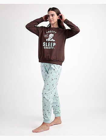 Pyjama en peluche à manches longues pour femme PEANUTS Sleep Society