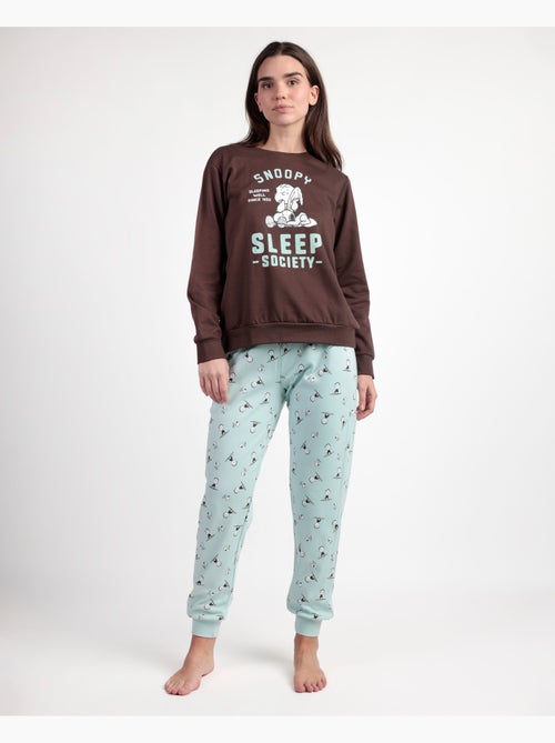 Pyjama en peluche à manches longues pour femme PEANUTS Sleep Society - Kiabi Pyjama en peluche à manches longues pour femme PEANUTS Sleep Society - Kiabi