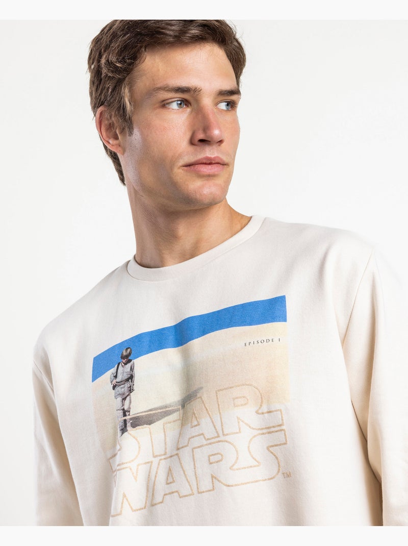Pyjama en peluche à manches longues pour homme STAR WARS Épisode I Ecru - Kiabi