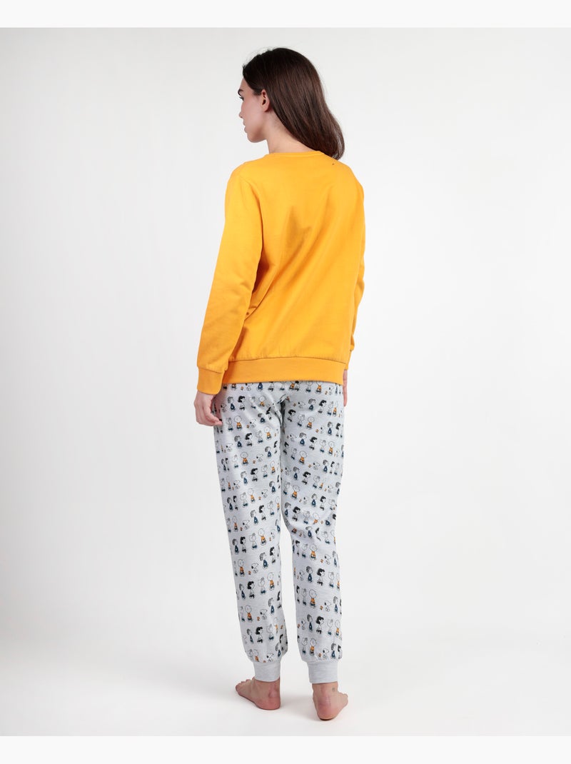 Pyjama en peluche à manches longues Snoopy & Friends pour femme de PEANUTS Moutarde - Kiabi
