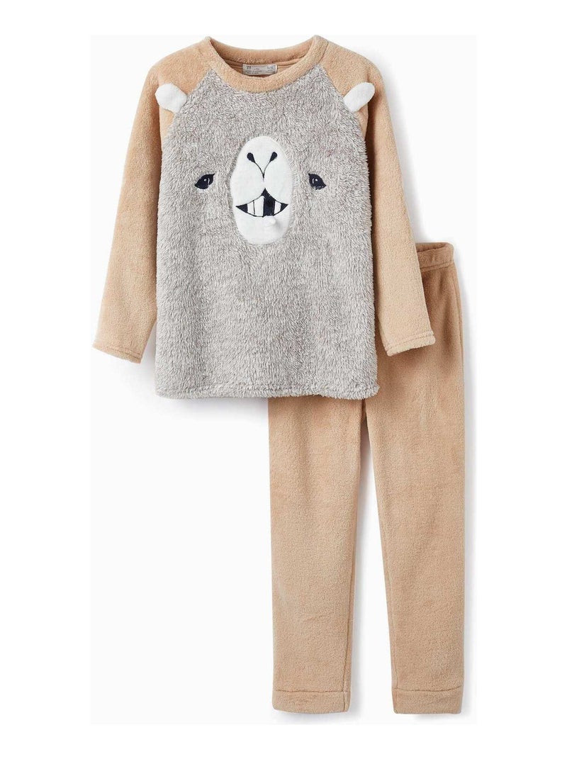 Pyjama en peluche avec oreilles et dent en 3D pour garçon 'Lama'   DISCOVER PERU Multicolore - Kiabi