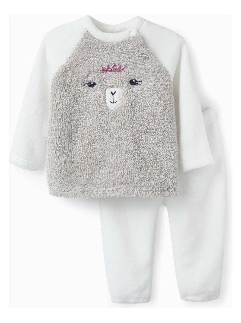 Pyjama en peluche pour bébé fille 'Princesse Lama'   DISCOVER PERU Blanc - Kiabi