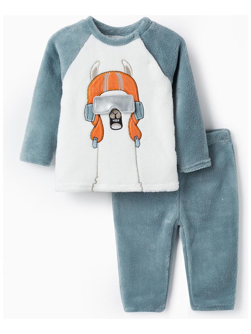 Pyjama en peluche pour bébé garçon 'Lama'   DISCOVER PERU Bleu - Kiabi