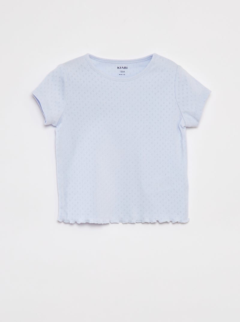 Pyjama en pointelle t-shirt + short - 2 pièces BLEU - Kiabi