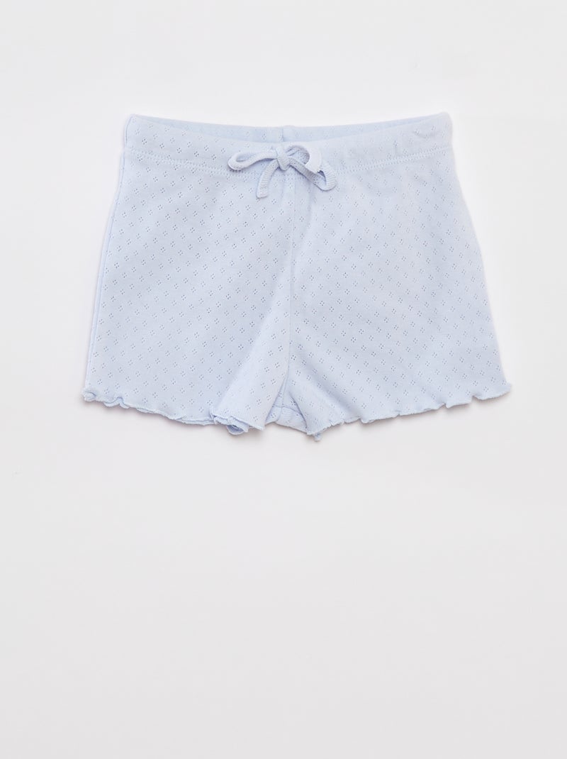 Pyjama en pointelle t-shirt + short - 2 pièces BLEU - Kiabi