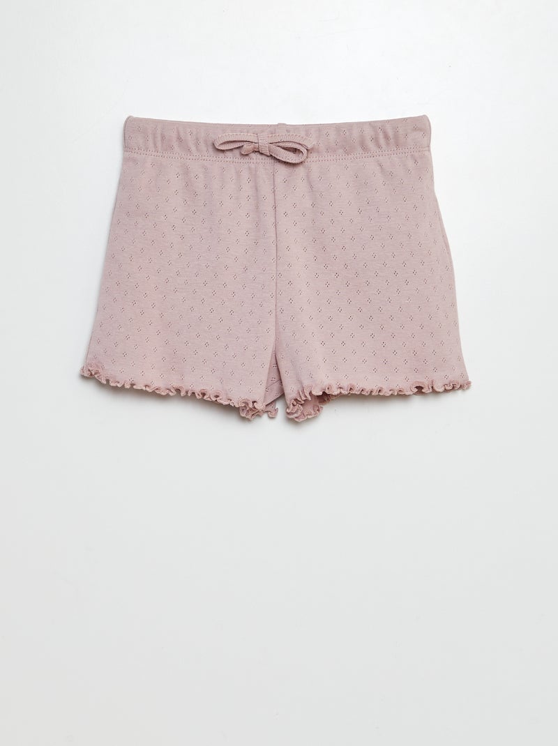 Pyjama en pointelle t-shirt + short - 2 pièces VIOLET - Kiabi